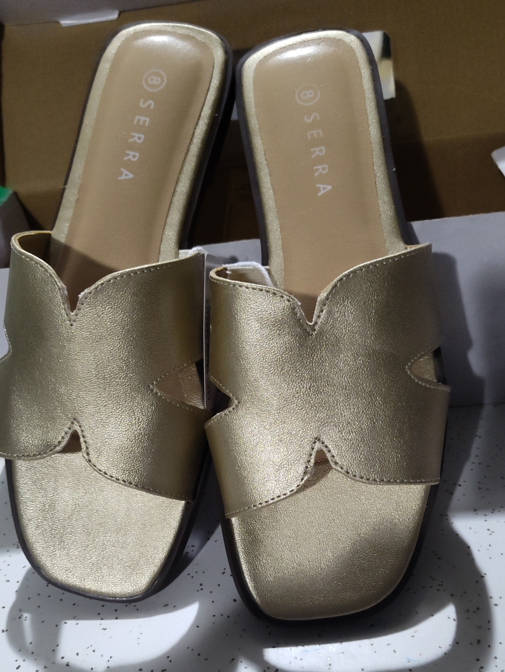 Serra Metallic Gold Slip-On Sandals